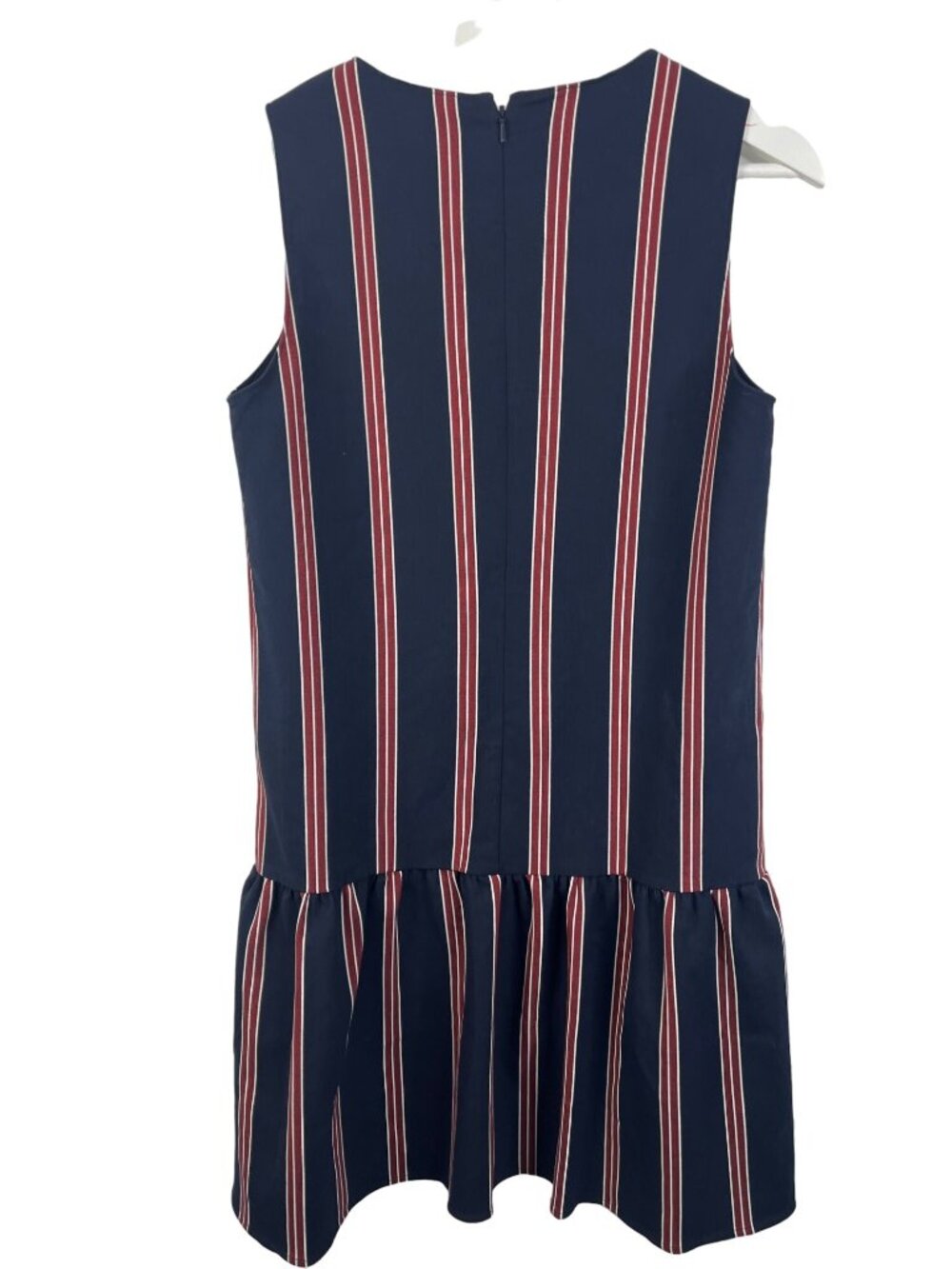 Halogen Dress Womens XS Navy Red Stripe Sleeveless Shift Career Casual - Picture 9 of 12